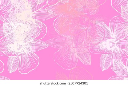 Light Red, Yellow vector doodle backdrop with flowers. Brand new colored illustration with flowers. Pattern for wallpapers, coloring books.