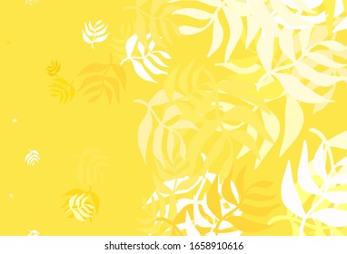 Light Red, Yellow vector elegant pattern with leaves. Decorative illustration with doodles on abstract template. A new texture for your wallpaper design.