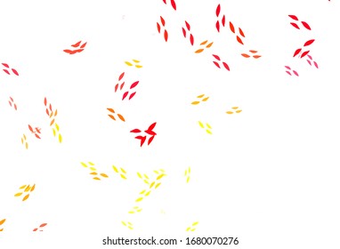 Light Red, Yellow vector elegant pattern with leaves. An elegant bright illustration with leaves in Natural style. New template for your brand book.