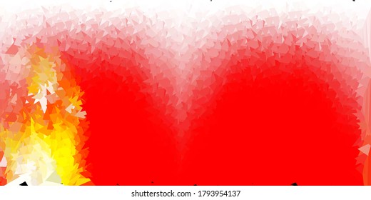Papel de fondo de escritorio geométrico vectorial amarillo, rojo claro. Ilustración degradada de estilo poligonal con triángulos. Diseño de páginas de aterrizaje.