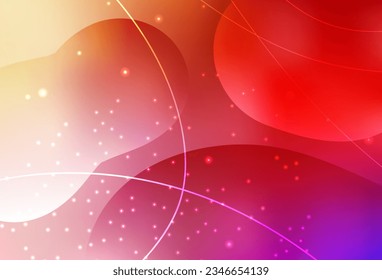 Light Red, Yellow vector Glitter abstract illustration with colorful dots, lines. Glitter abstract illustration with blurred drops of rain. Simple design for your web site.