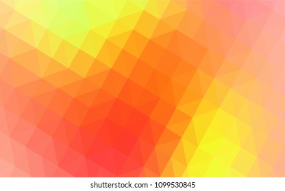 Light Red, Yellow vector gradient triangles texture. Glitter abstract illustration with an elegant triangles. A completely new design for your leaflet.