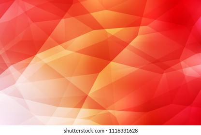 Light Red, Yellow vector gradient triangles texture. Creative illustration in halftone style with triangles. Pattern for a brand book's backdrop.