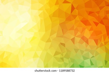 Light Red, Yellow vector gradient triangles template. Shining polygonal illustration, which consist of triangles. Template for cell phone's backgrounds.