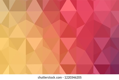 Light Red, Yellow vector gradient triangles pattern. Geometric illustration in Origami style with gradient.  Pattern for a brand book's backdrop.