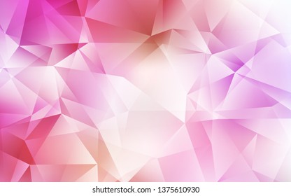 Light Red, Yellow vector gradient triangles texture. A sample with polygonal shapes. Brand new design for your business.