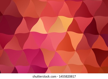 Light Red, Yellow vector gradient triangles pattern. A sample with polygonal shapes. Brand new design for your business.