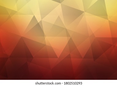 Light Red, Yellow vector gradient triangles template. Colorful illustration in polygonal style with gradient. Brand new style for your business design.