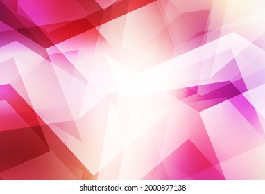 Light Red, Yellow vector gradient triangles template. Polygonal abstract illustration with gradient. Best triangular design for your business.