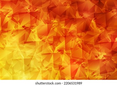 Light Red, Yellow vector gradient triangles texture. Polygonal abstract illustration with gradient. Best triangular design for your business.