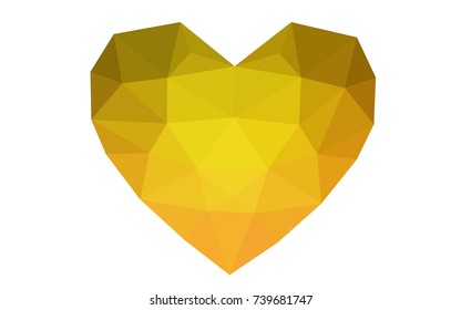 Light Red, Yellow vector greeting Card Happy Valentine's Day. Lettering with hearts on the white polygonal background. Colored triangular illustration for your business.