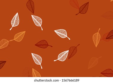 Light Red, Yellow vector hand painted template. Brand new colorful illustration in modern style with leaves. The best blurred design for your business.