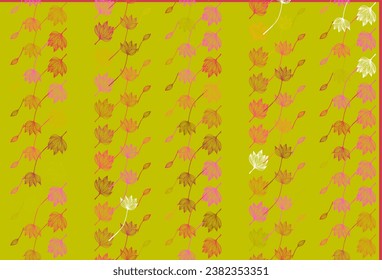 Light Red, Yellow vector hand painted backdrop. New colorful illustration in doodle style with leaves. Brand new style for your business design.