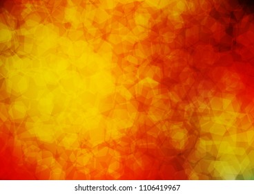 Light Red, Yellow vector hexagon mosaic background. A vague abstract illustration with gradient. The best hexagonal design for your business.