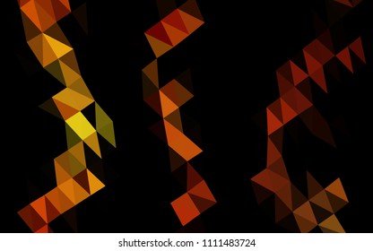 Light Red, Yellow vector hexagon mosaic texture. Geometric illustration in Origami style with gradient.  Triangular pattern for your business design.