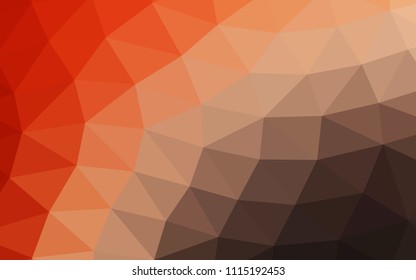 Light Red, Yellow vector hexagon mosaic triangle mosaic. Creative illustration in halftone style with gradient. The polygonal design can be used for your web site.