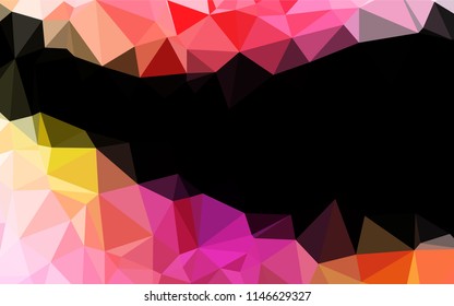 Light Red, Yellow vector hexagon mosaic texture. Geometric illustration in Origami style with gradient.  The template can be used as a background for cell phones.