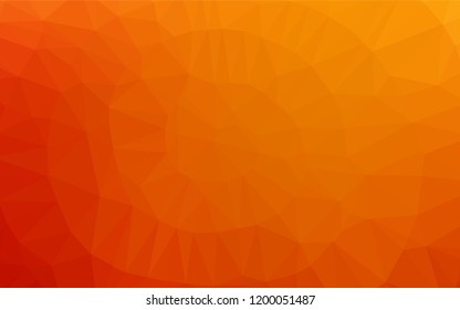 Light Red, Yellow vector hexagon mosaic texture. Shining colored illustration in a Brand new style. The polygonal design can be used for your web site.