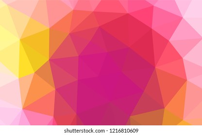 Light Red, Yellow vector hexagon mosaic cover. A vague abstract illustration with gradient. Brand new design for your business.