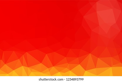 Light Red, Yellow vector hexagon mosaic template. A completely new color illustration in a vague style. The textured pattern can be used for background.