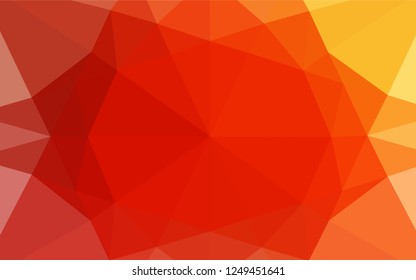 Light Red, Yellow vector hexagon mosaic cover. Triangular geometric sample with gradient.  The completely new template can be used for your brand book.