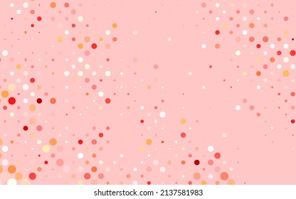 Light Red, Yellow vector Illustration with set of shining colorful abstract circles. Blurred decorative design in abstract style with bubbles. Modern design for a business card.