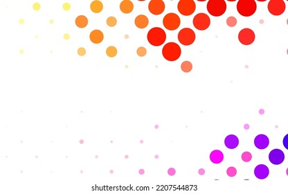 Luz roja, vector amarillo Ilustración con un conjunto de círculos abstractos coloridos y brillantes. Ilustración abstracta moderna con gotas de agua coloridas. Base de los folletos