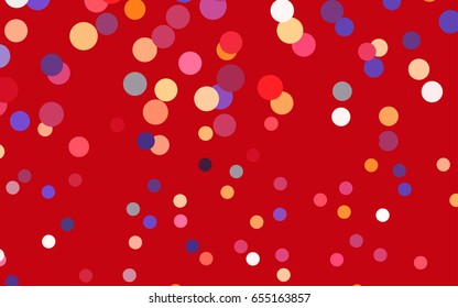 Light Red, Yellow vector illustration which consist of circles. Dotted gradient design for your business. Creative geometric background in halftone style with colored spots.