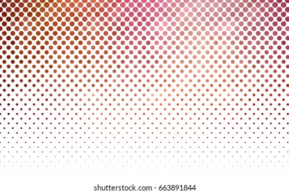 Light Red, Yellow vector illustration which consist of circles. Dotted gradient design for your business. Creative geometric background in halftone style with colored spots.