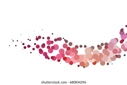 Light Red, Yellow vector illustration which consist of circles. Dotted gradient design for your business. Creative geometric background in halftone style with colored spots.