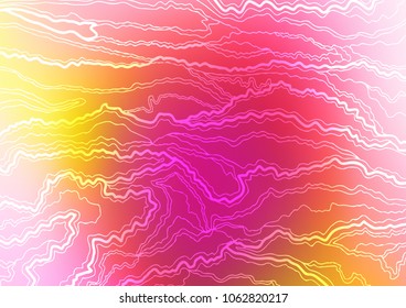 Light Red, Yellow vector indian curved texture. Doodles on blurred abstract background with gradient. The completely new template can be used for your brand book.