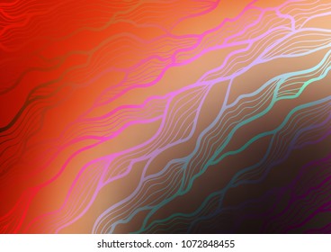 Light Red, Yellow vector indian curved texture. Modern geometrical abstract illustration with doodles. The pattern can be used for wallpapers and coloring books.