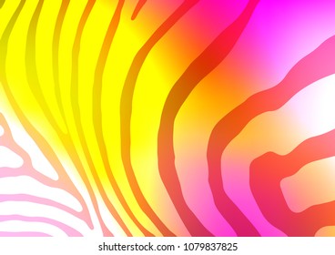 Light Red, Yellow vector indian curved background. Modern geometrical abstract illustration with doodles. The completely new template can be used for your brand book.