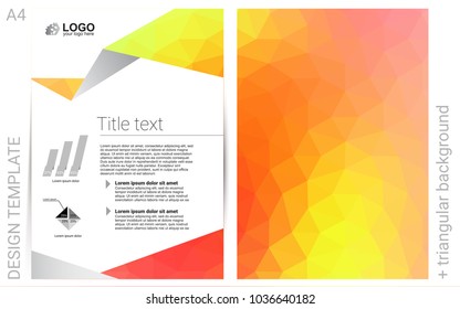 Light Red, Yellow vector  layout for Leaflets. Booklet with textbox on colorful abstract background. Beautiful design for cover of notepads.