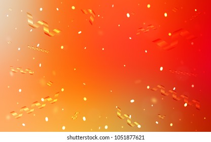 Light Red, Yellow vector layout with festival confetti. Blurred decorative design in anniversary style with confetti. The template can be used as a background for postcards.