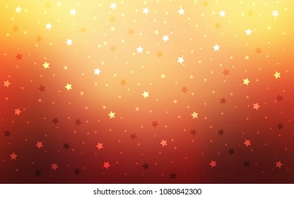 Light Red, Yellow vector layout with bright stars. Blurred decorative design in simple style with stars. The pattern can be used for websites.