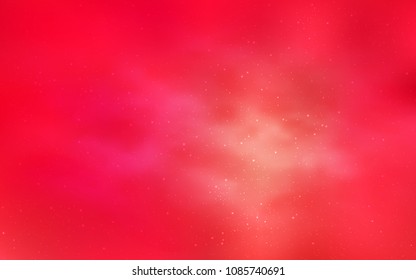 Light Red, Yellow vector layout with cosmic stars. Space stars on blurred abstract background with gradient. Pattern for astronomy websites.