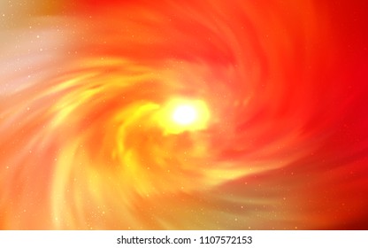 Light Red, Yellow vector layout with cosmic stars. Shining illustration with sky stars on abstract template. Pattern for futuristic ad, booklets.