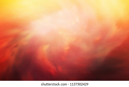 Light Red, Yellow vector layout with cosmic stars. Blurred decorative design in simple style with galaxy stars. Pattern for astrology websites.