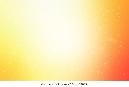 Light Red, Yellow vector layout with bright snowflakes. Shining colored illustration with snow in christmas style. The template can be used as a new year background.
