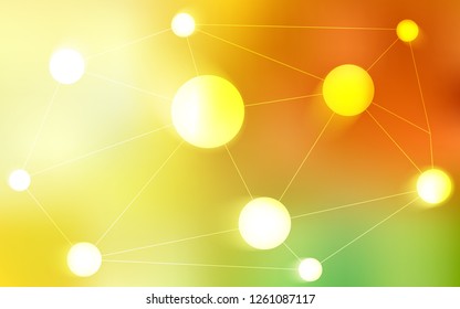 Light Red, Yellow vector layout with circles, lines. Design with connection of dots and lines on colorful background. New design for ad, poster, banner of your website.