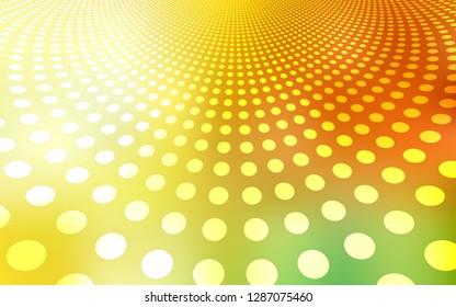Light Red, Yellow vector layout with circle shapes. Blurred decorative design in abstract style with bubbles. Pattern can be used as texture of wallpapers.