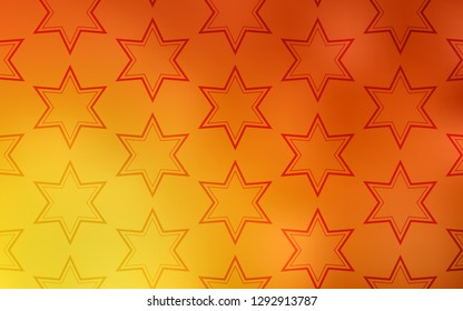 Light Red, Yellow vector layout with bright stars. Decorative illustration with stars on abstract template. Pattern for new year ad, booklets.