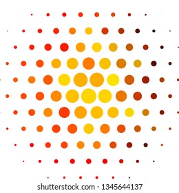 Light Red, Yellow vector layout with circles. Abstract decorative design in gradient style with bubbles. Pattern for business ads.
