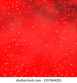 Light Red, Yellow vector layout with bright stars. Shining colorful illustration with small and big stars. Theme for cell phones.