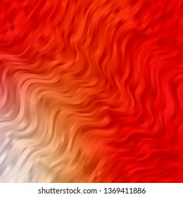 Light Red, Yellow vector layout with circular arc. Bright sample with colorful bent lines, shapes. Design for your business promotion.