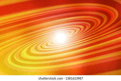 Light Red, Yellow vector layout with cosmic stars. Space stars on blurred abstract background with gradient. Smart design for your business advert.