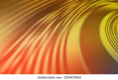 Light Red, Yellow vector layout with bent lines. Colorful geometric sample with gradient lines.  New composition for your brand book.
