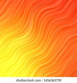 Light Red, Yellow vector layout with wry lines. Colorful illustration, which consists of curves. Pattern for booklets, leaflets.