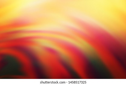 Light Red, Yellow vector layout with curved lines. Colorful geometric sample with gradient lines.  Abstract style for your business design.